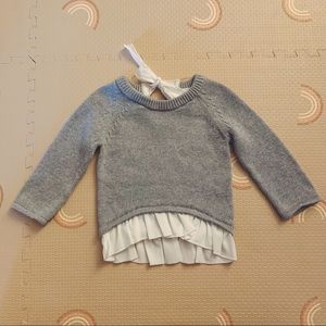 Jamie Kay gray ruffle baby sweater